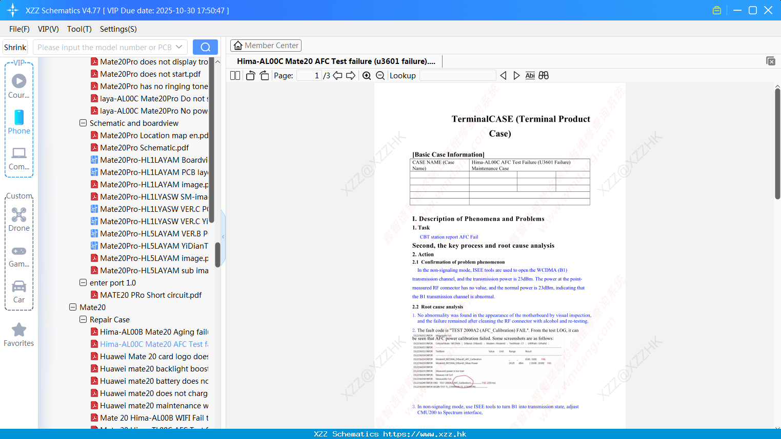 Huawei Hima-AL00C Mate20 AFC Test Failure (u3601 Failure)
